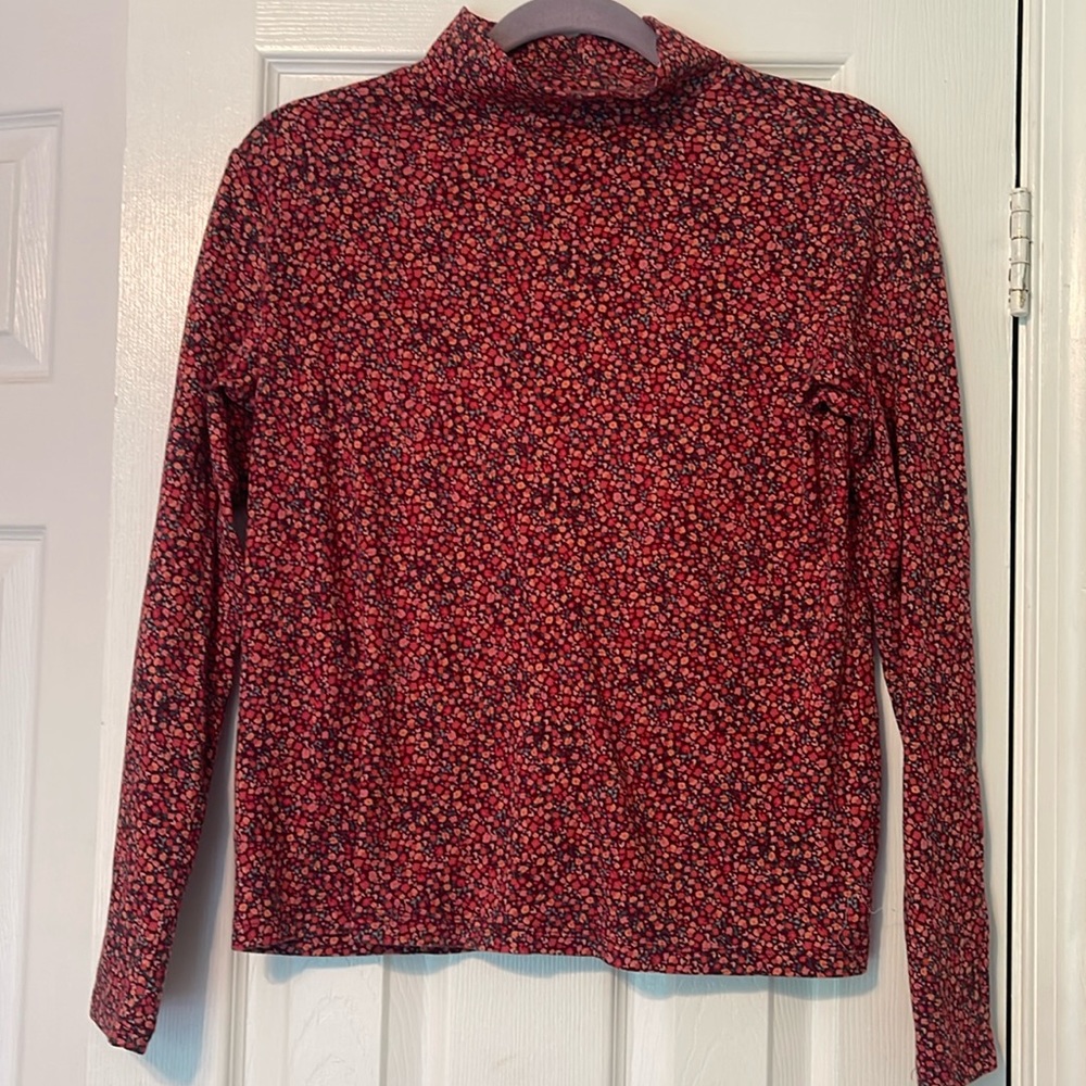 💜 Croft & Barrow Floral Printed turtle neck